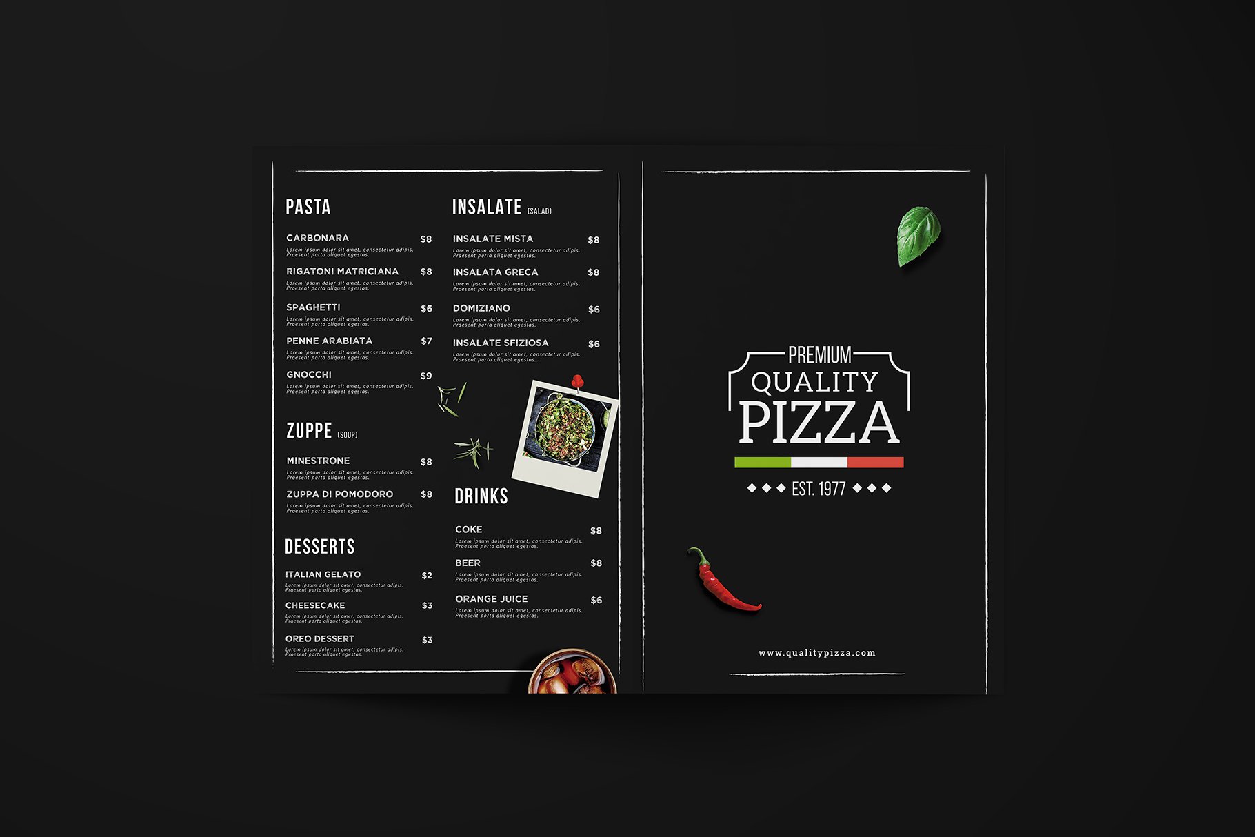 Pizza Menu Template Bundle cover image.