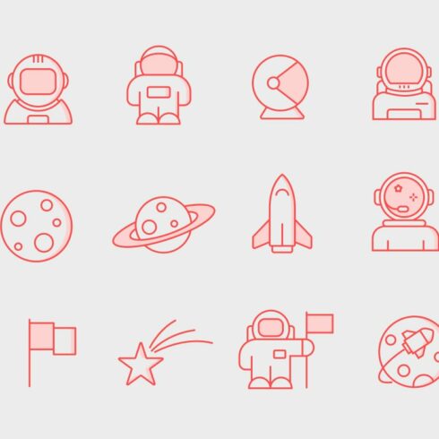 12 Astronaut Icons cover image.