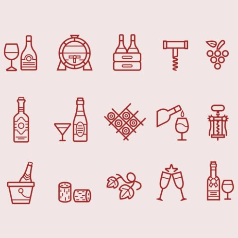 15 Wine Icons cover image.