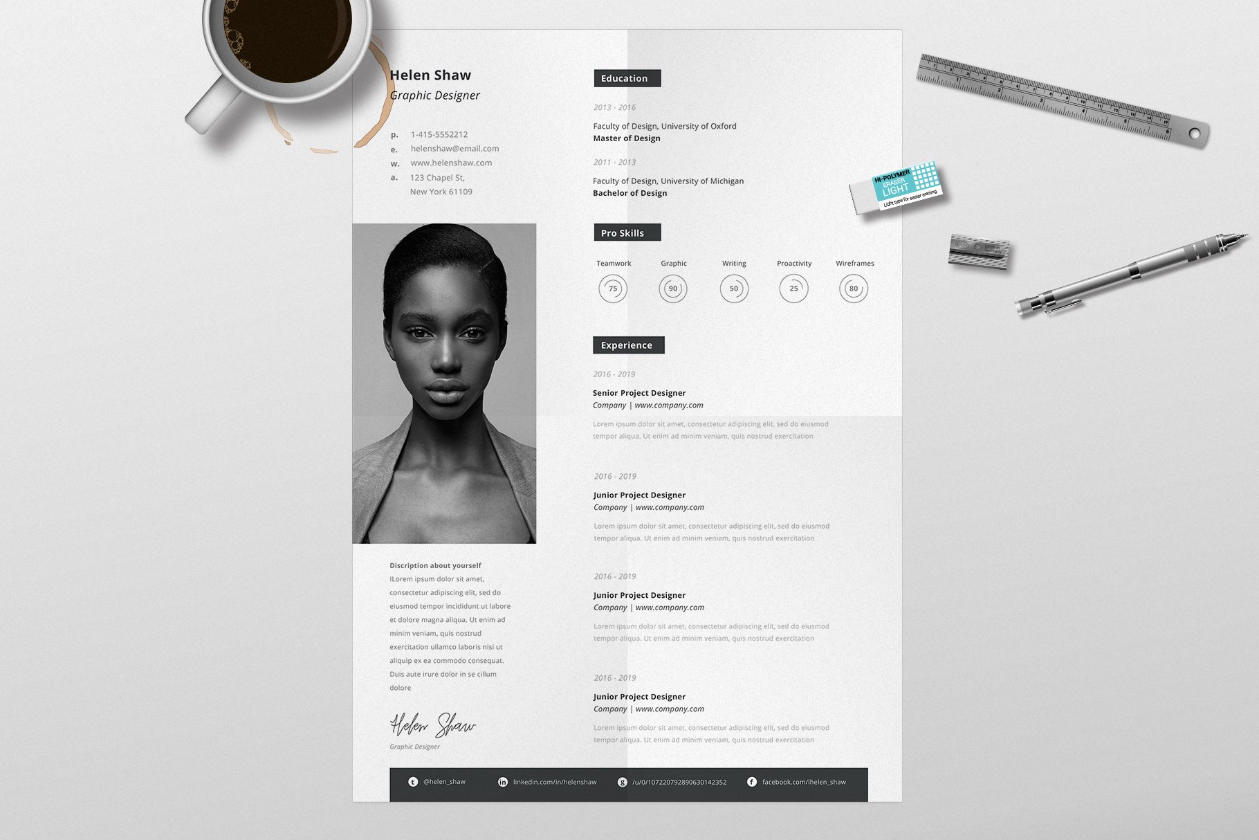 Pollux Resume Template cover image.