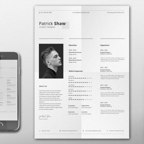 Patrick Resume Template cover image.