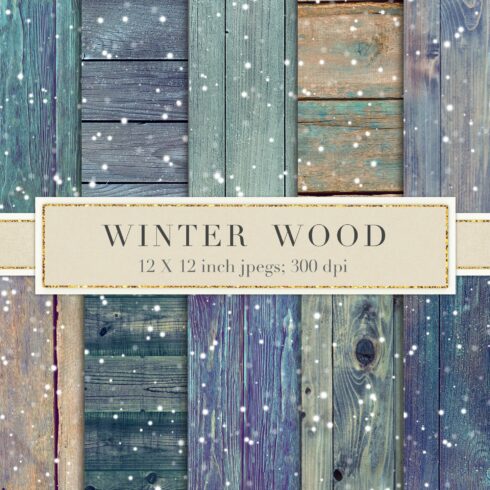 Winter wood snow backgrounds cover image.