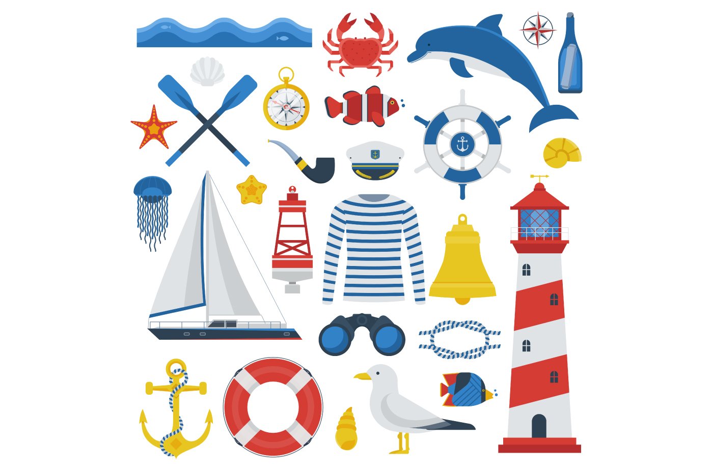 Marine Travel Sea Icon Set cover image.