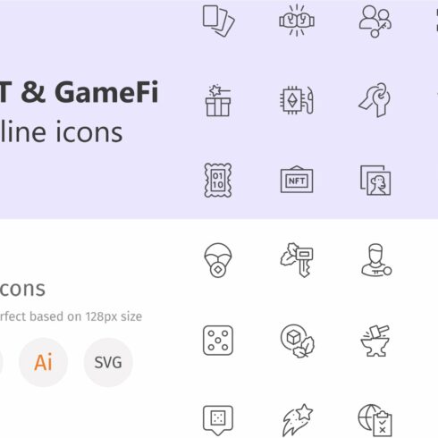 NFT & GameFi outline icons cover image.