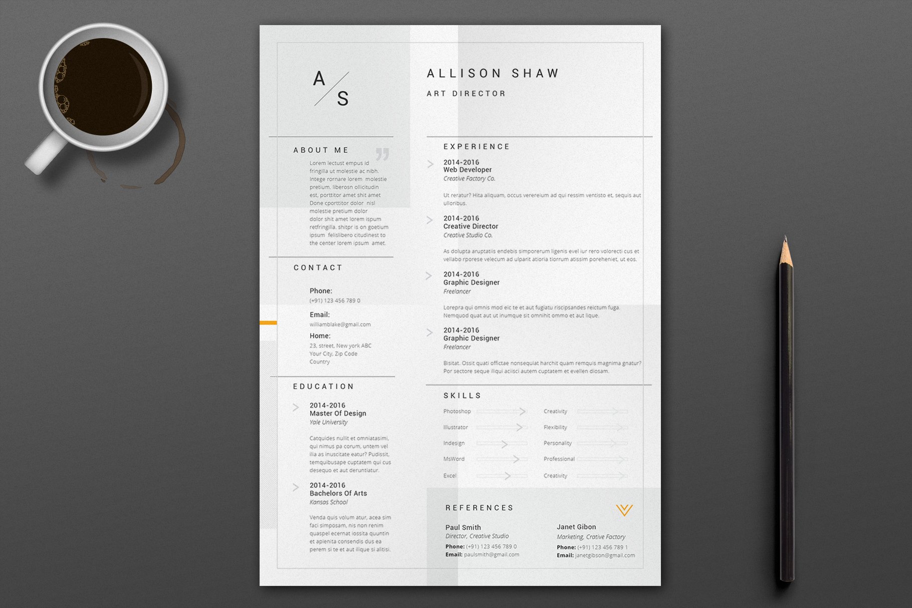 Beta Resume Template preview image.