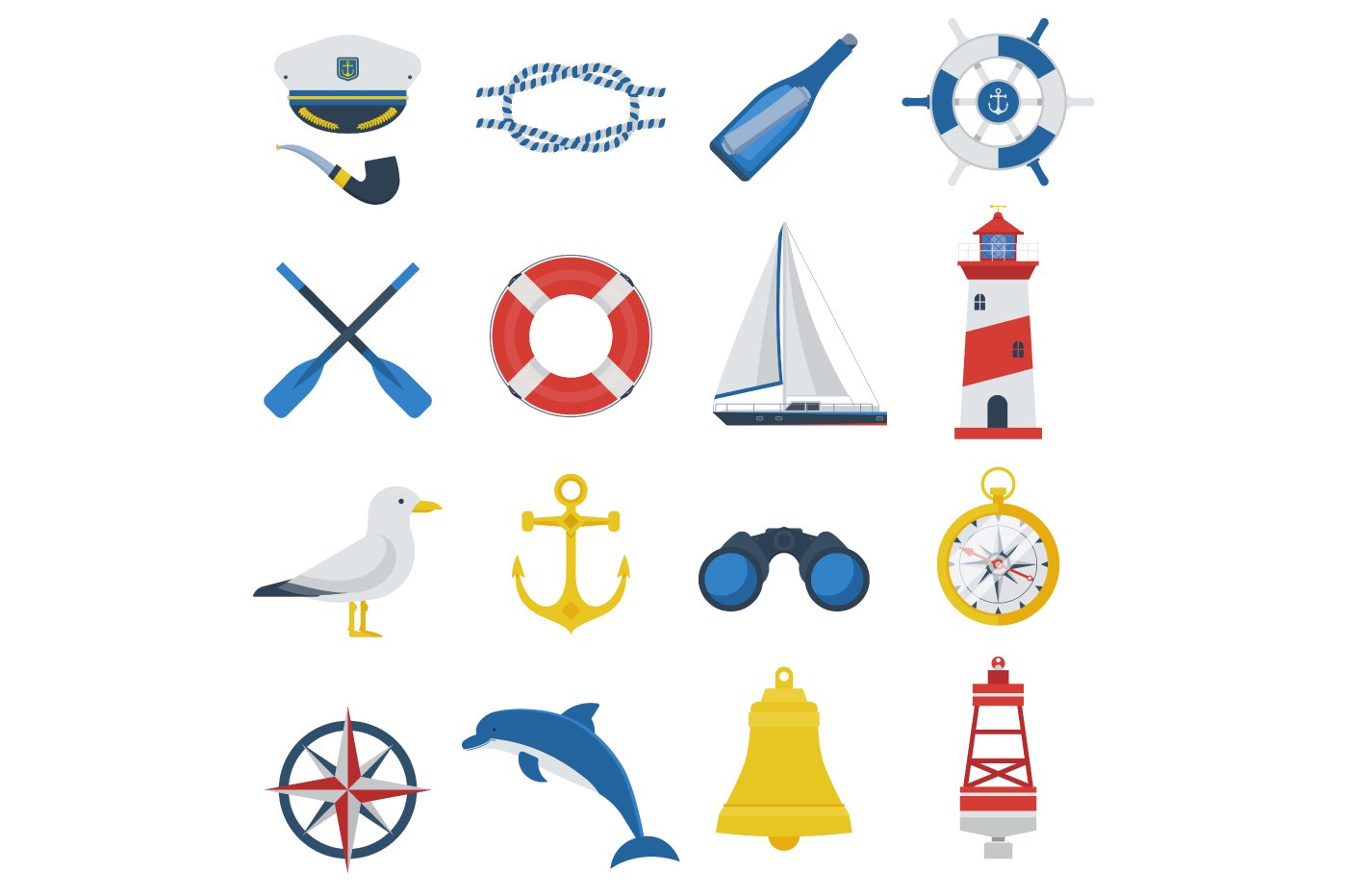 Marine Travel Sea Icon Set preview image.