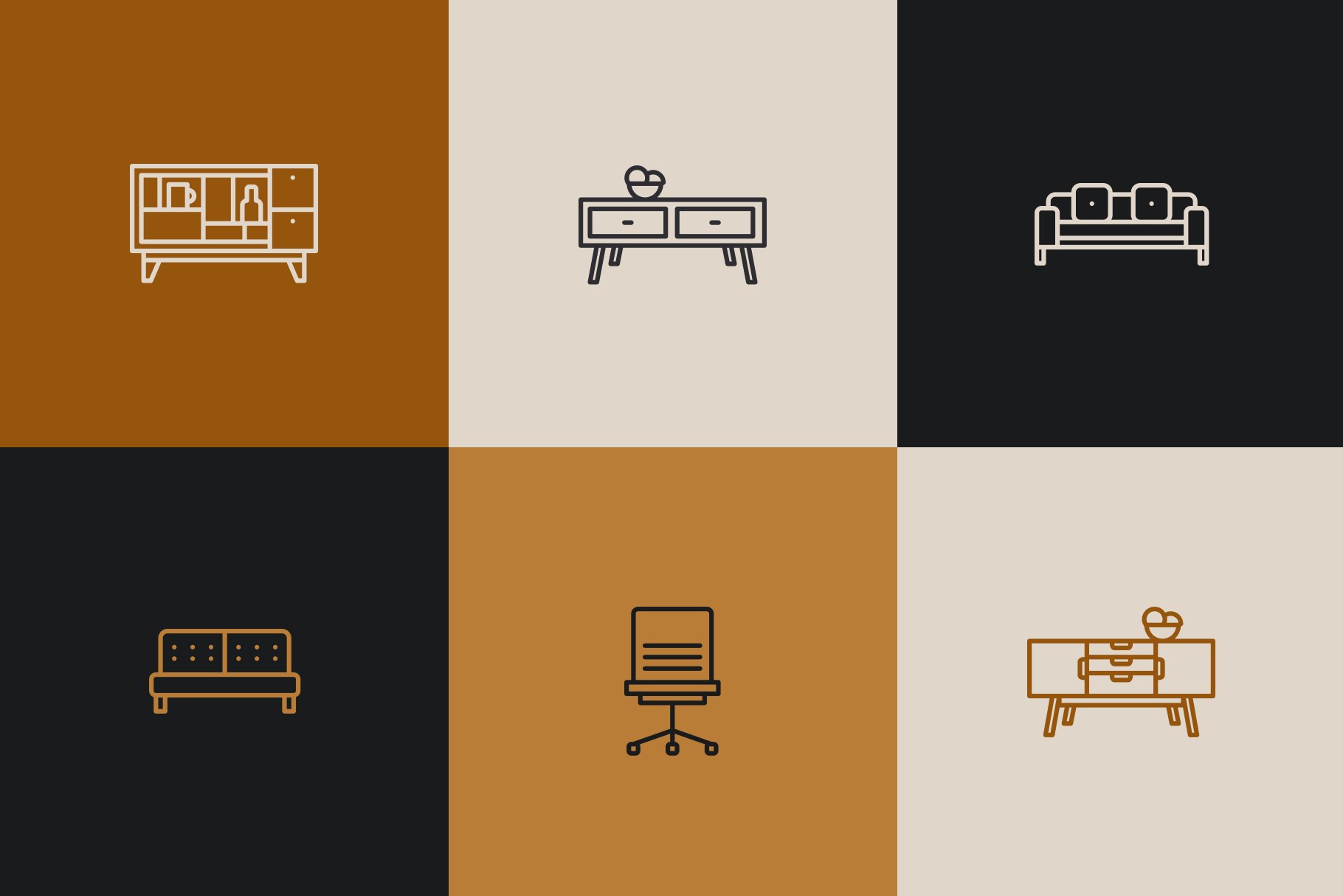 Furniture icons preview image.