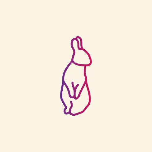 Rabbit logo design template vector cover image.