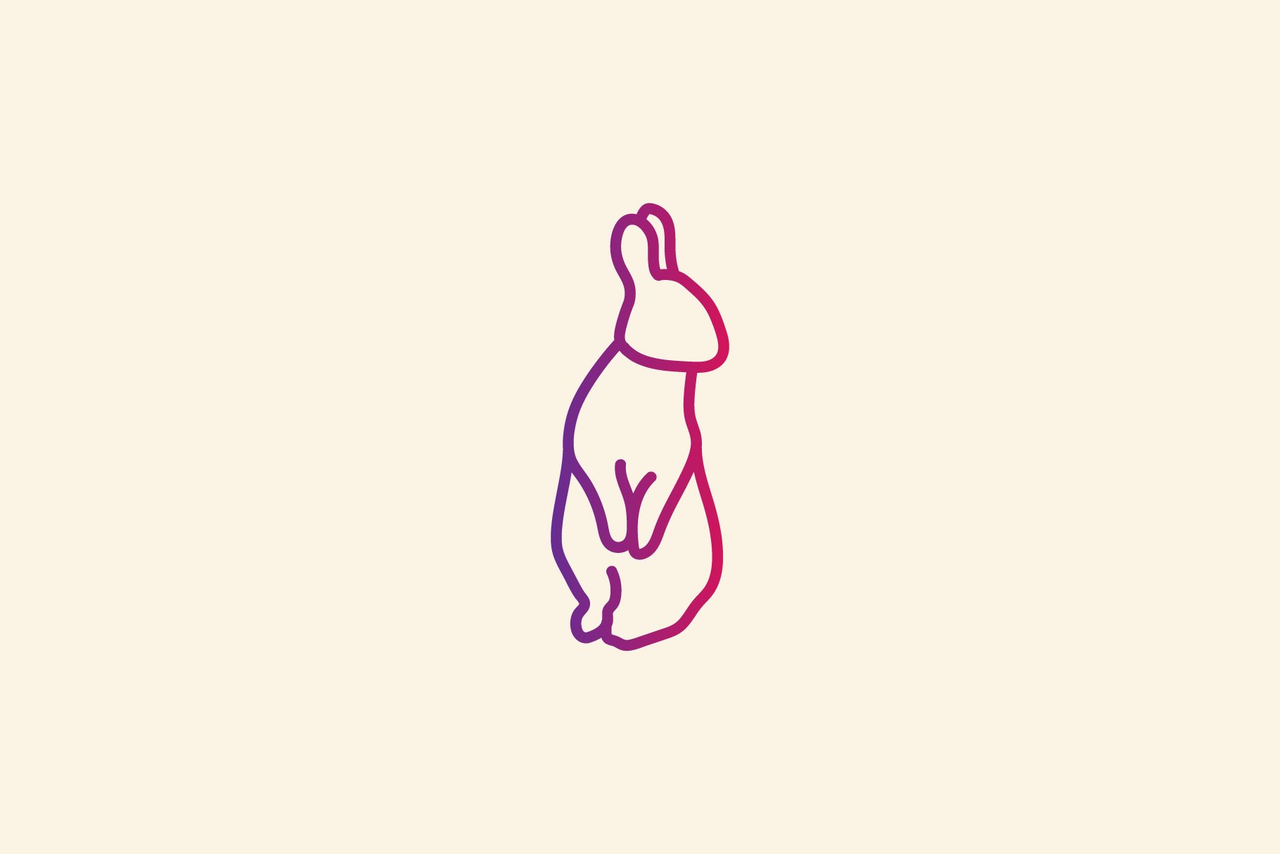 Rabbit logo design template vector cover image.