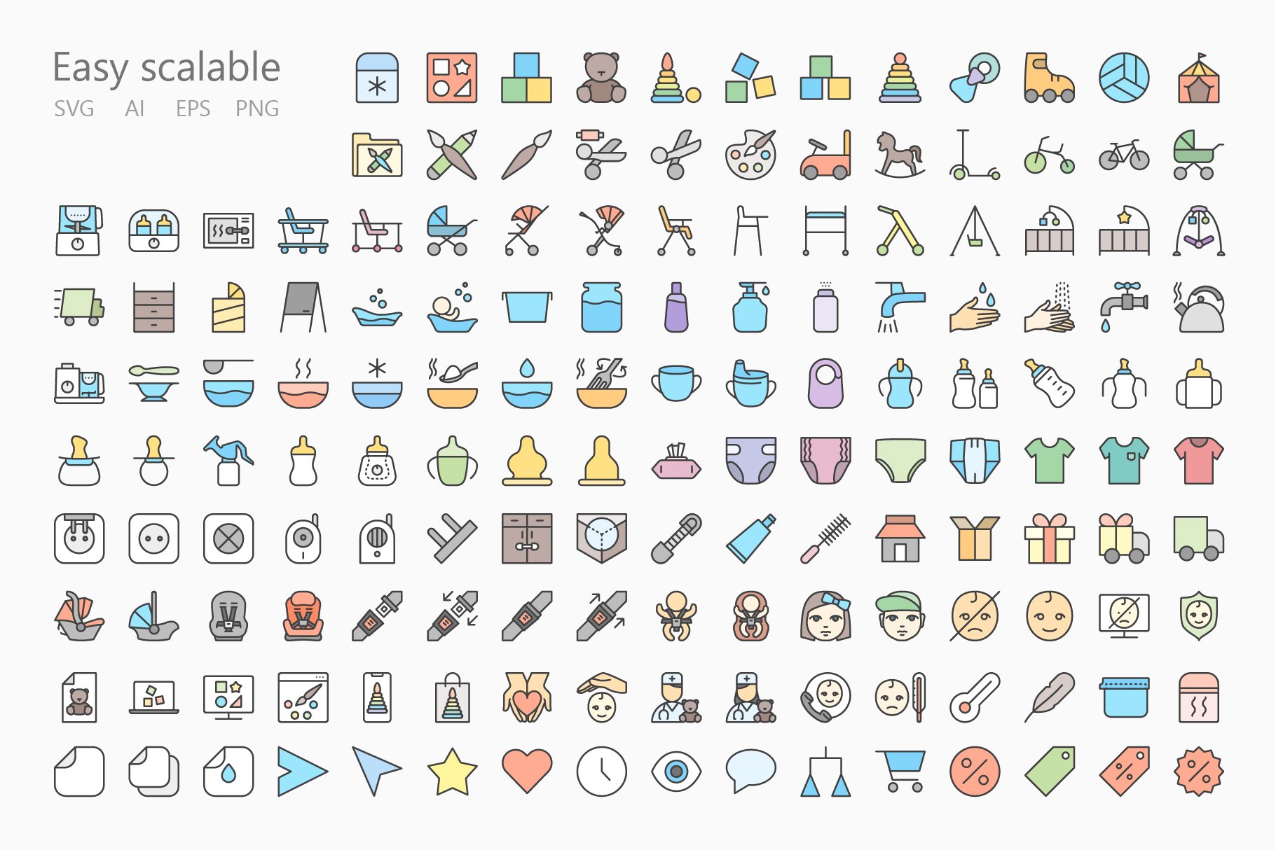 Maternity colored outline iconset preview image.