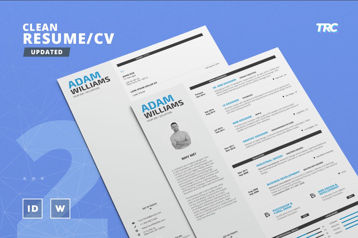 Clean Resume/Cv Template Volume 2 cover image.