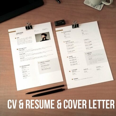 CV, resume and cover letter set v2 cover image.