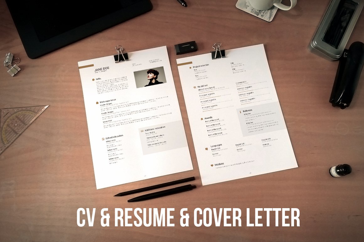 CV, resume and cover letter set v2 cover image.