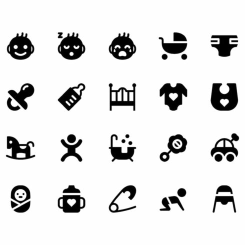 Baby Glyph Icons cover image.