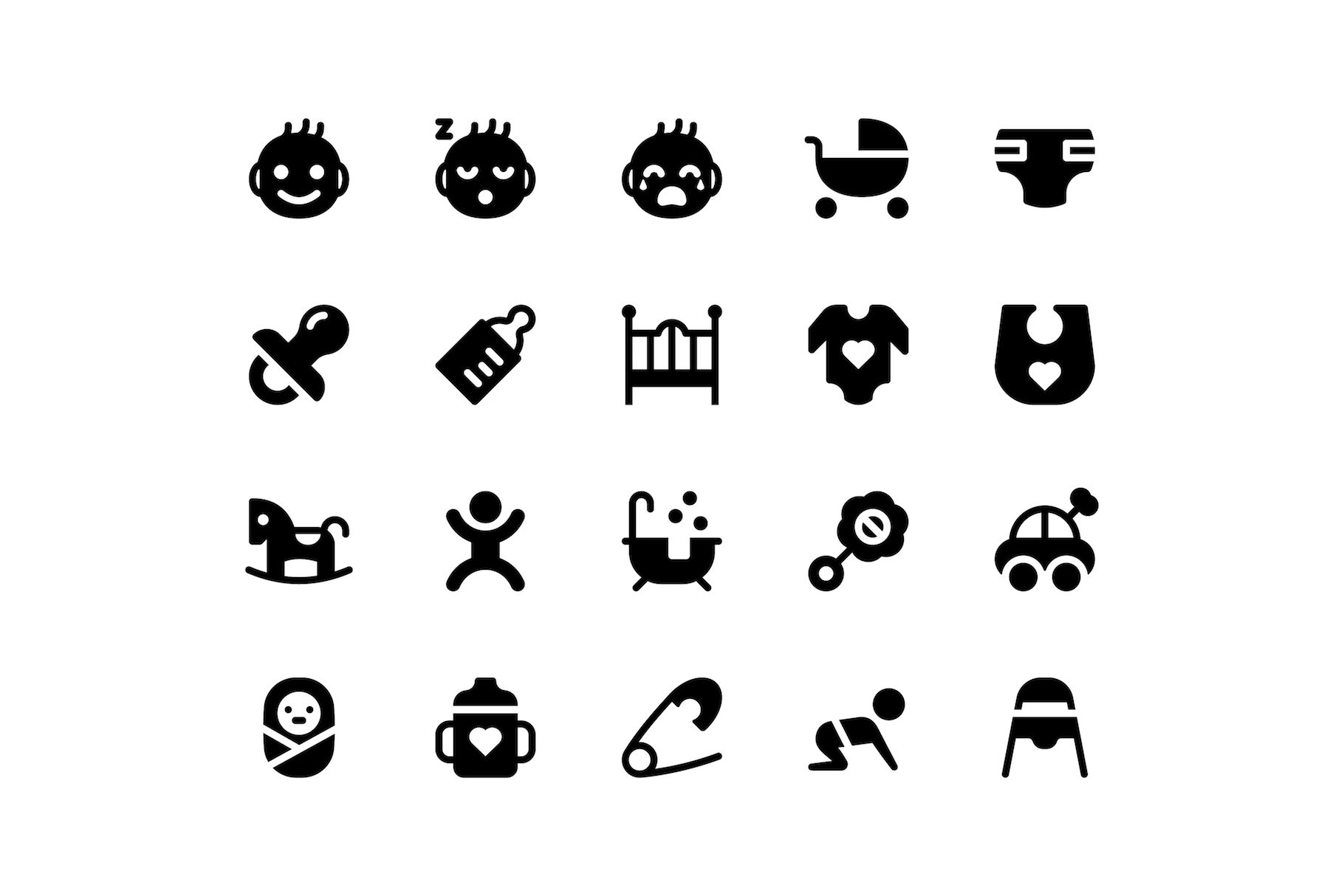 Baby Glyph Icons cover image.