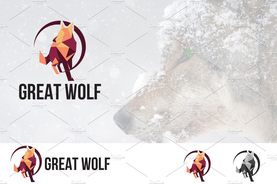 Great Wolf Low Poly Logo – MasterBundles