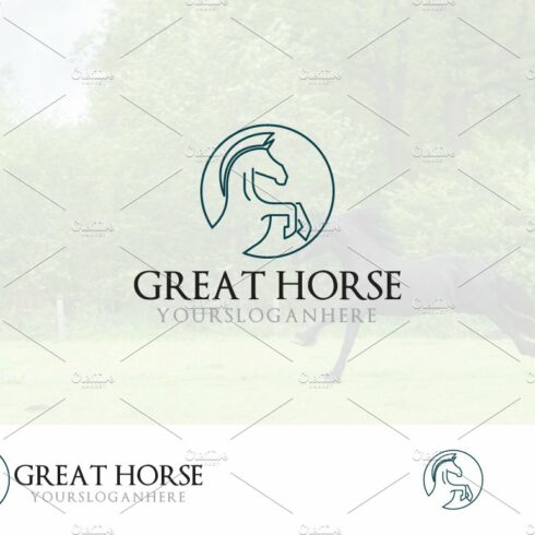 Prancing Horse Elegant Line Logo cover image.
