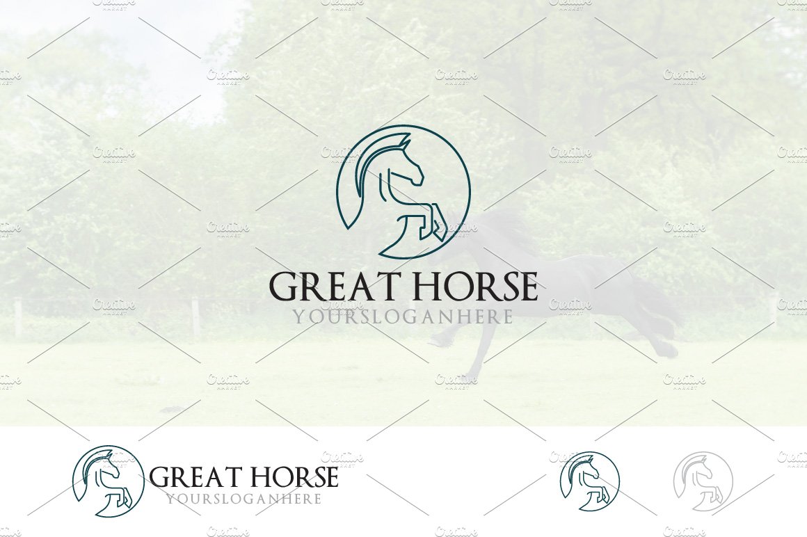 Prancing Horse Elegant Line Logo cover image.