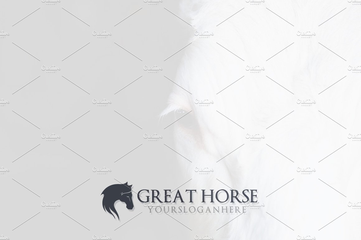 Elegant Horse Head Long Hair Logo preview image.