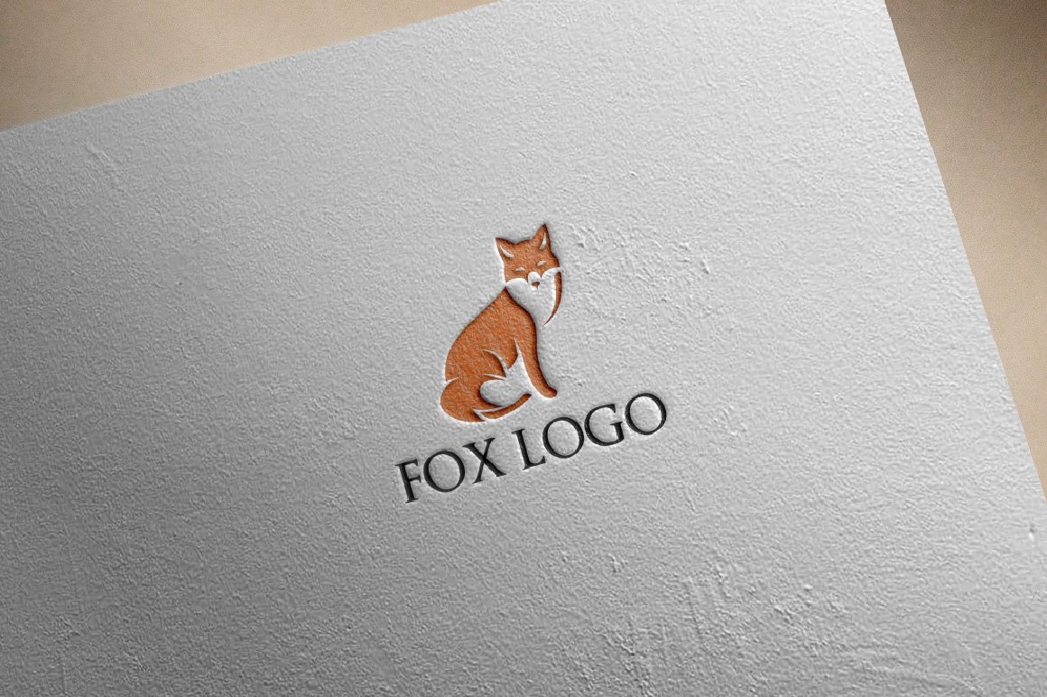 Simple Orange Fox Sit Logo Mascot preview image.