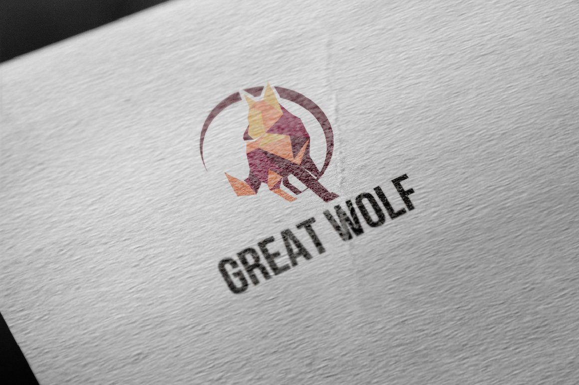 Great Wolf Low Poly Logo preview image.