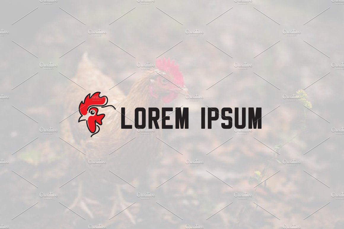 Chicken Rooster Head Clean Logo preview image.