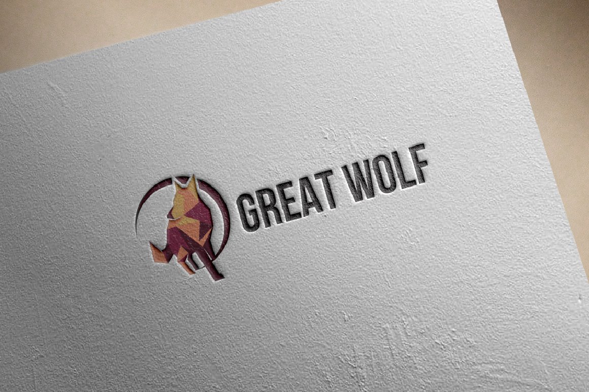 Great Wolf Low Poly Logo – MasterBundles