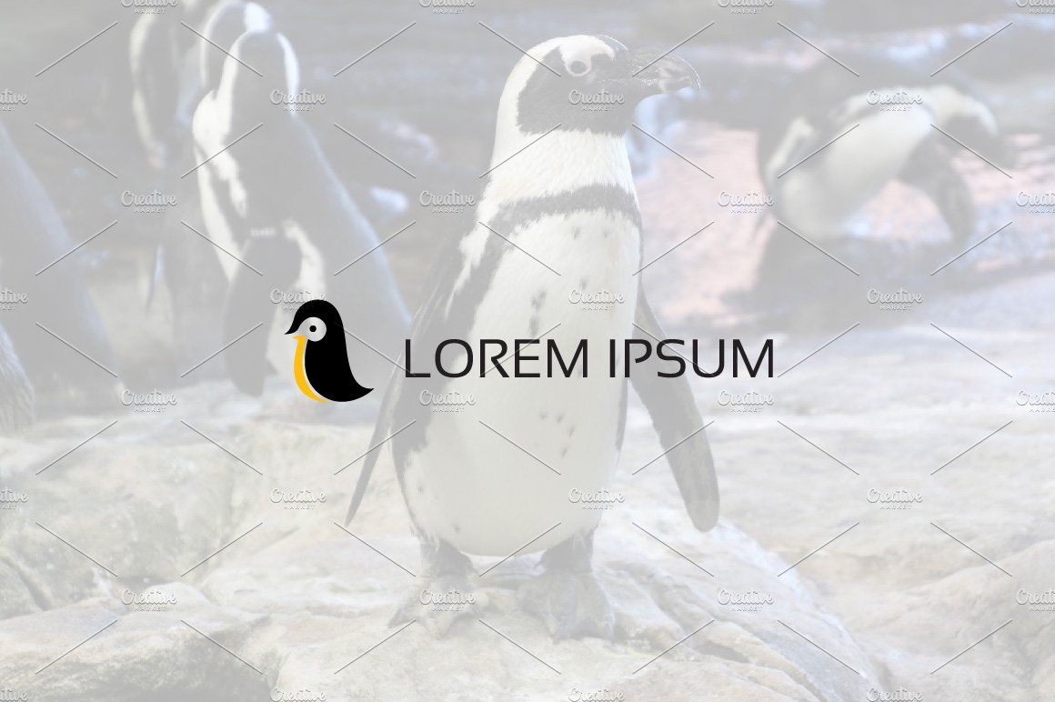 Cute Little Penguin Wildlife Logo preview image.