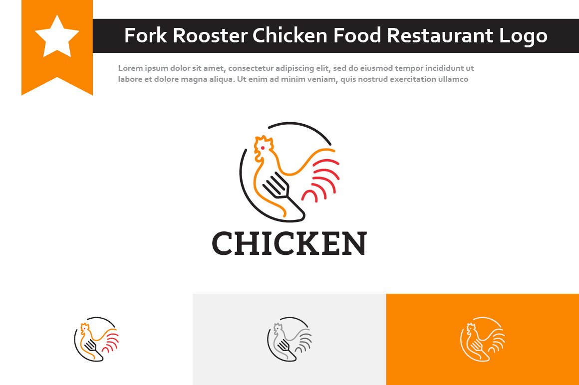 Fork Rooster Chicken Restaurant Logo cover image.