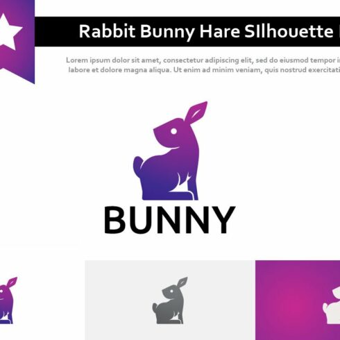 Rabbit Bunny Hare Silhouette Logo cover image.