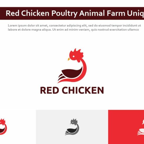 Red Chicken Poultry Animal Farm Logo cover image.