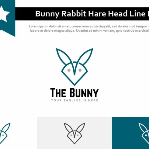 Bunny Rabbit Hare Head Modern Logo cover image.