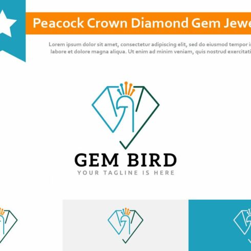 Peacock Crown Diamond Gem Logo cover image.