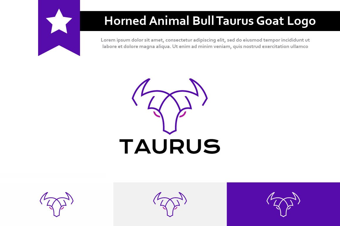 Horned Animal Bull Taurus Goat Logo cover image.