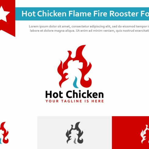 Hot Chicken Flame Fire Rooster Logo cover image.