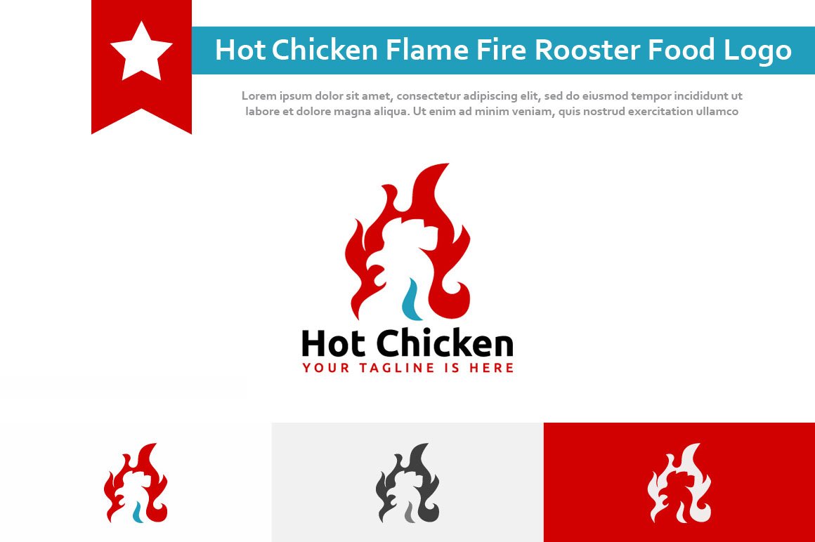 Hot Chicken Flame Fire Rooster Logo cover image.