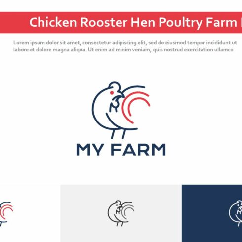 Chicken Rooster Hen Farm Logo cover image.