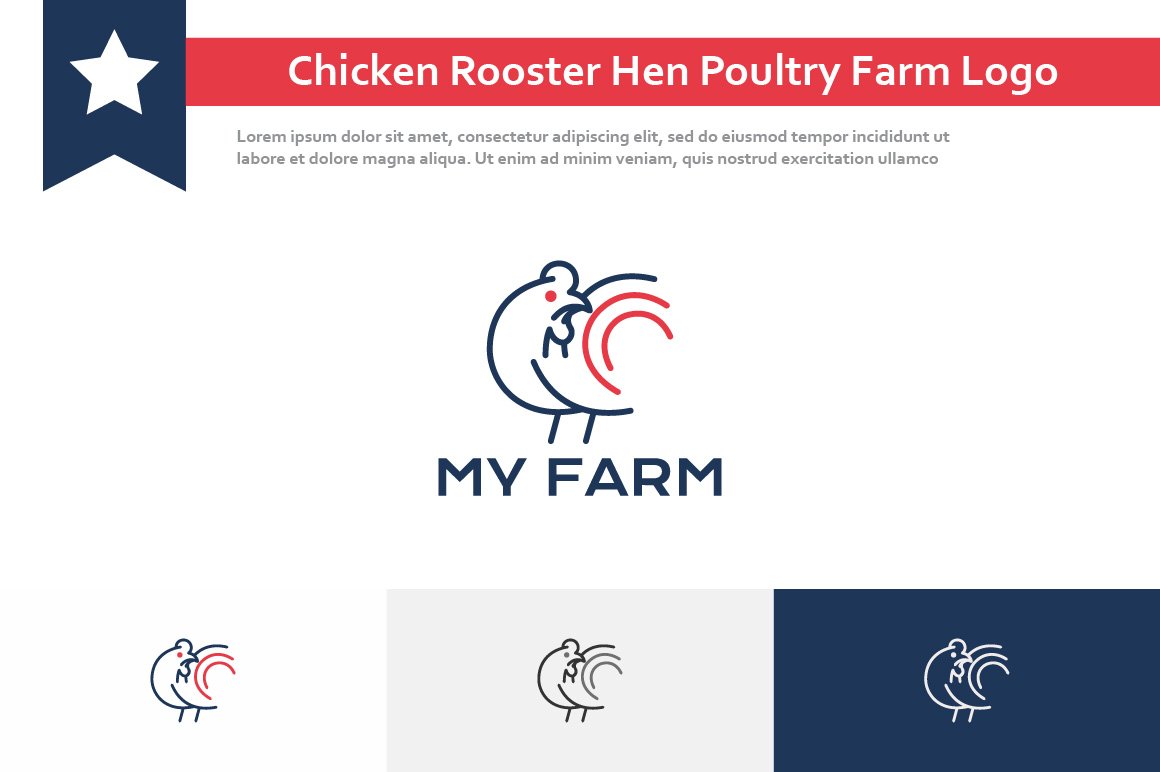 Chicken Rooster Hen Farm Logo cover image.