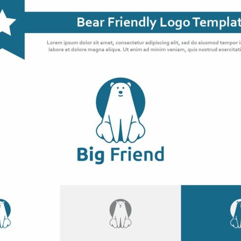 Big Friend Bear Friendly Animal Logo cover image.