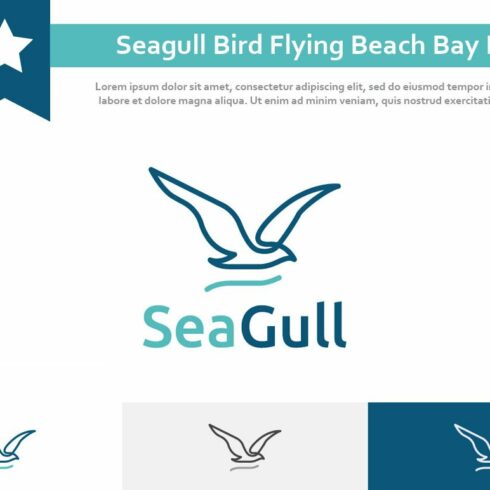 Seagull Bird Flying Sea Beach Logo cover image.