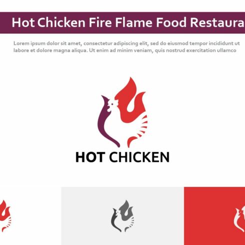 Hot Chicken Fire Grilled Food Logo cover image.
