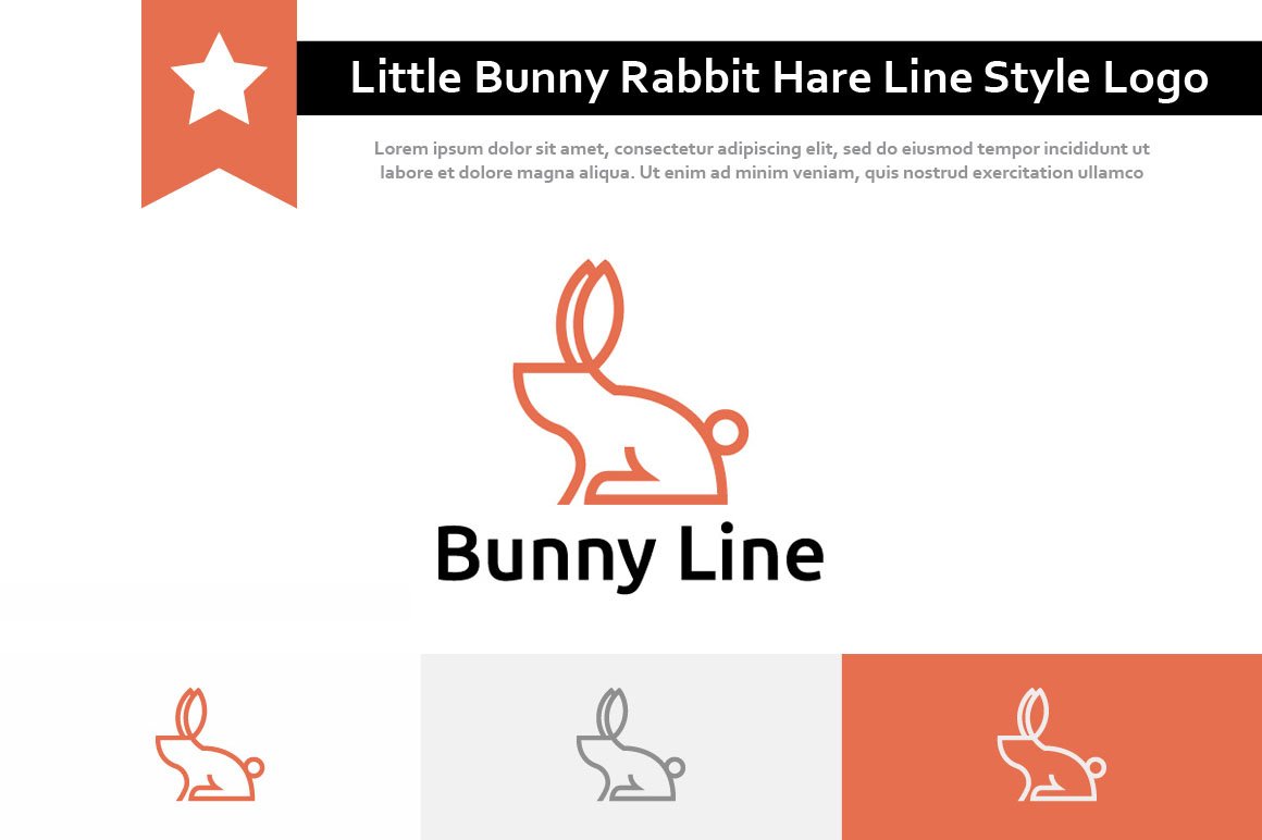 Little Bunny Rabbit Hare Simple Logo cover image.