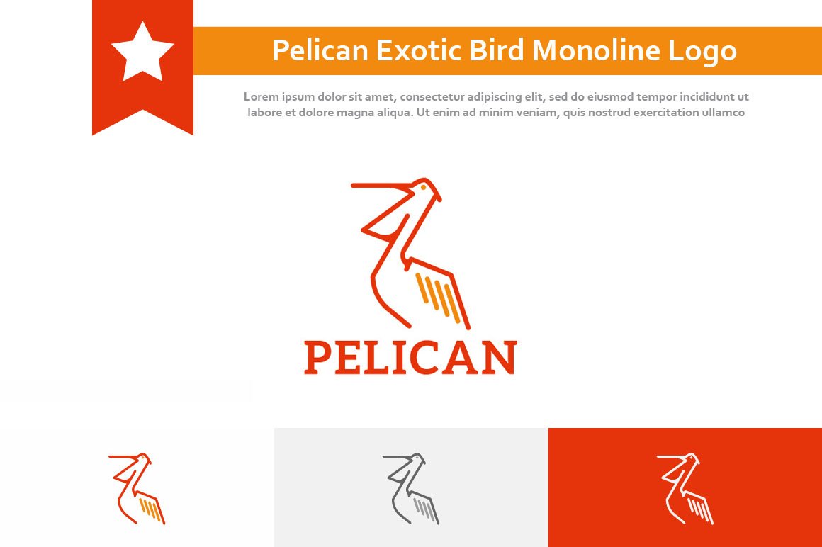Pelican Open Beak Exotic Bird Logo cover image.