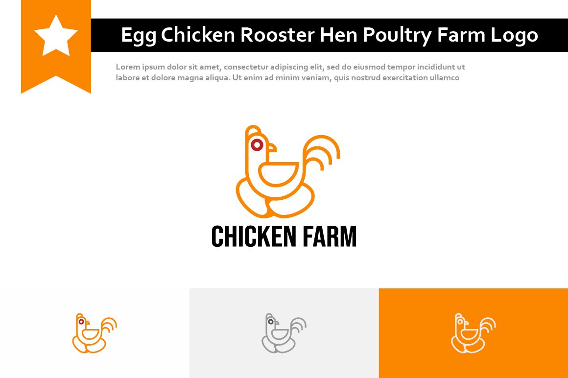 Egg Chicken Rooster Hen Poultry Logo cover image.