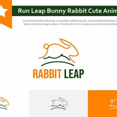 Run Jump Leap Bunny Rabbit Cute Logo cover image.