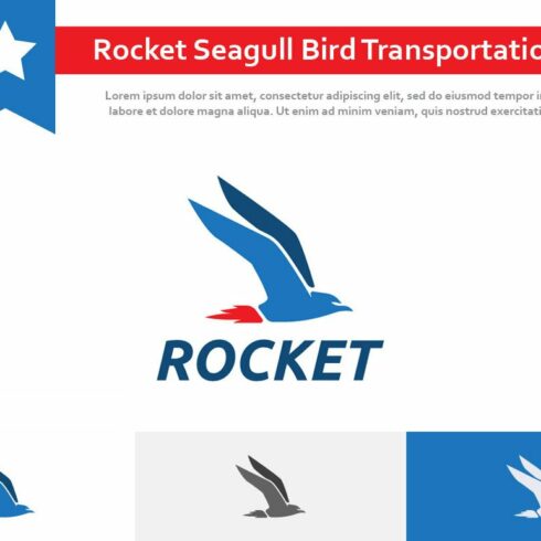 Fast Quick Rocket Seagull Bird Logo cover image.
