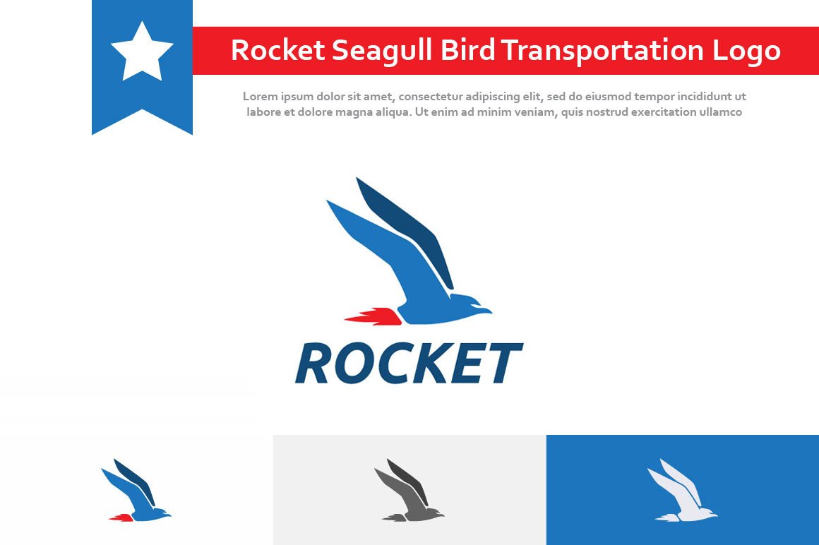 Fast Quick Rocket Seagull Bird Logo cover image.