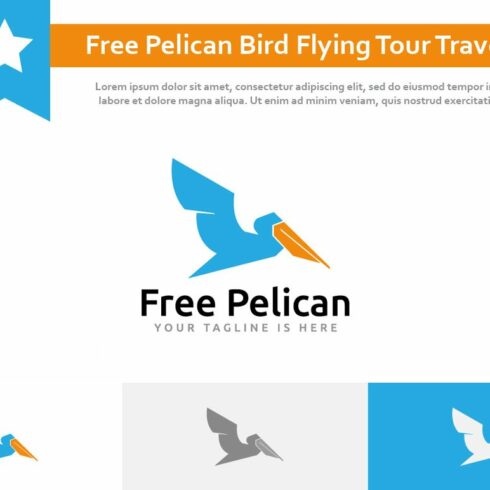 Free Pelican Bird Flying Travel Logo cover image.