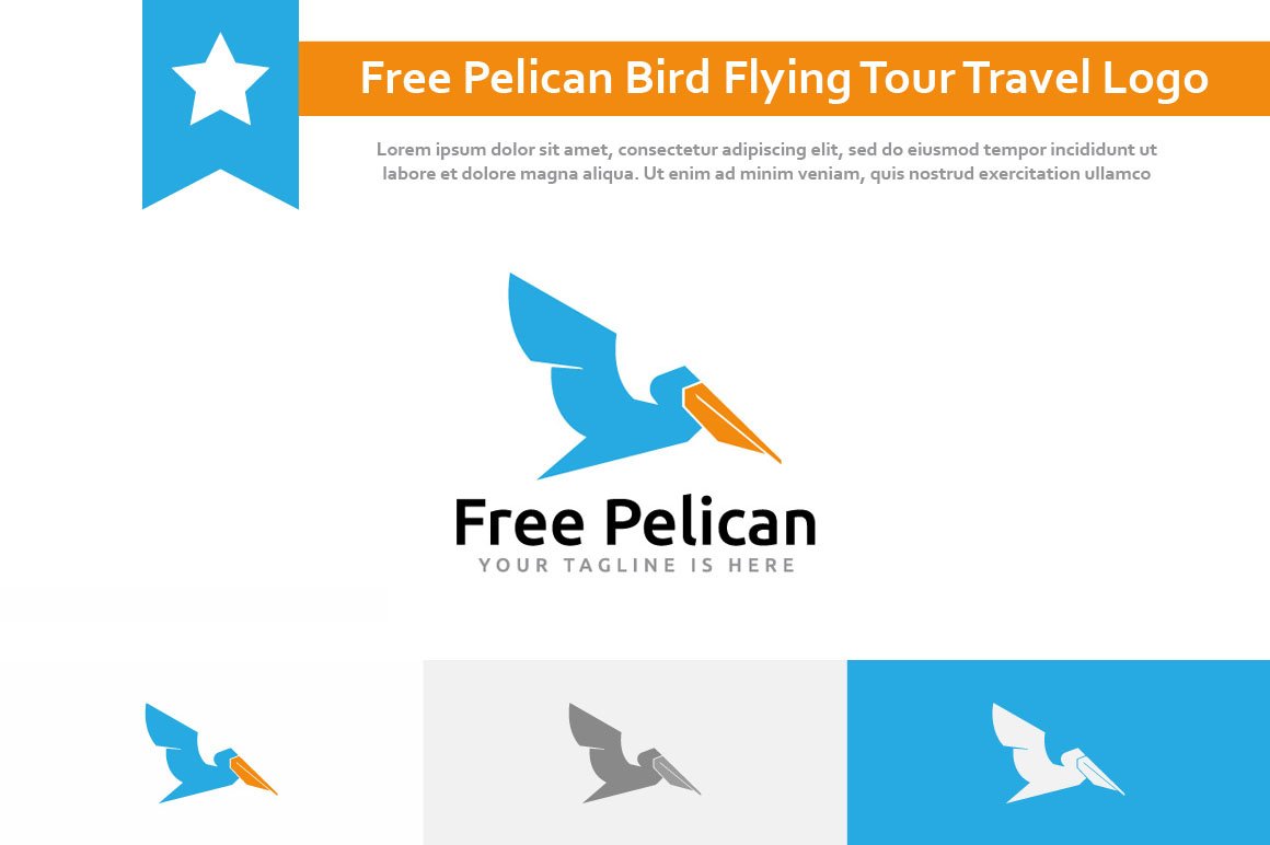 Free Pelican Bird Flying Travel Logo cover image.
