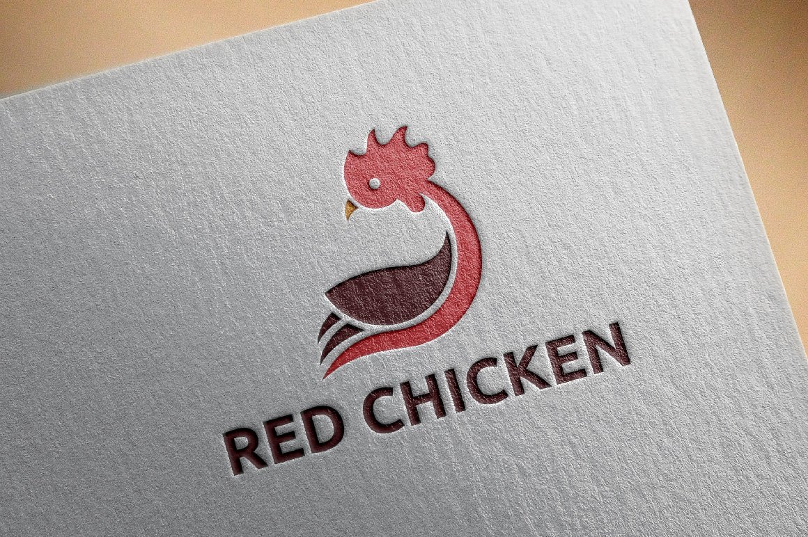Red Chicken Poultry Animal Farm Logo preview image.